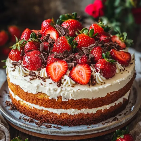 Fantakuchen mit Erdbeeren