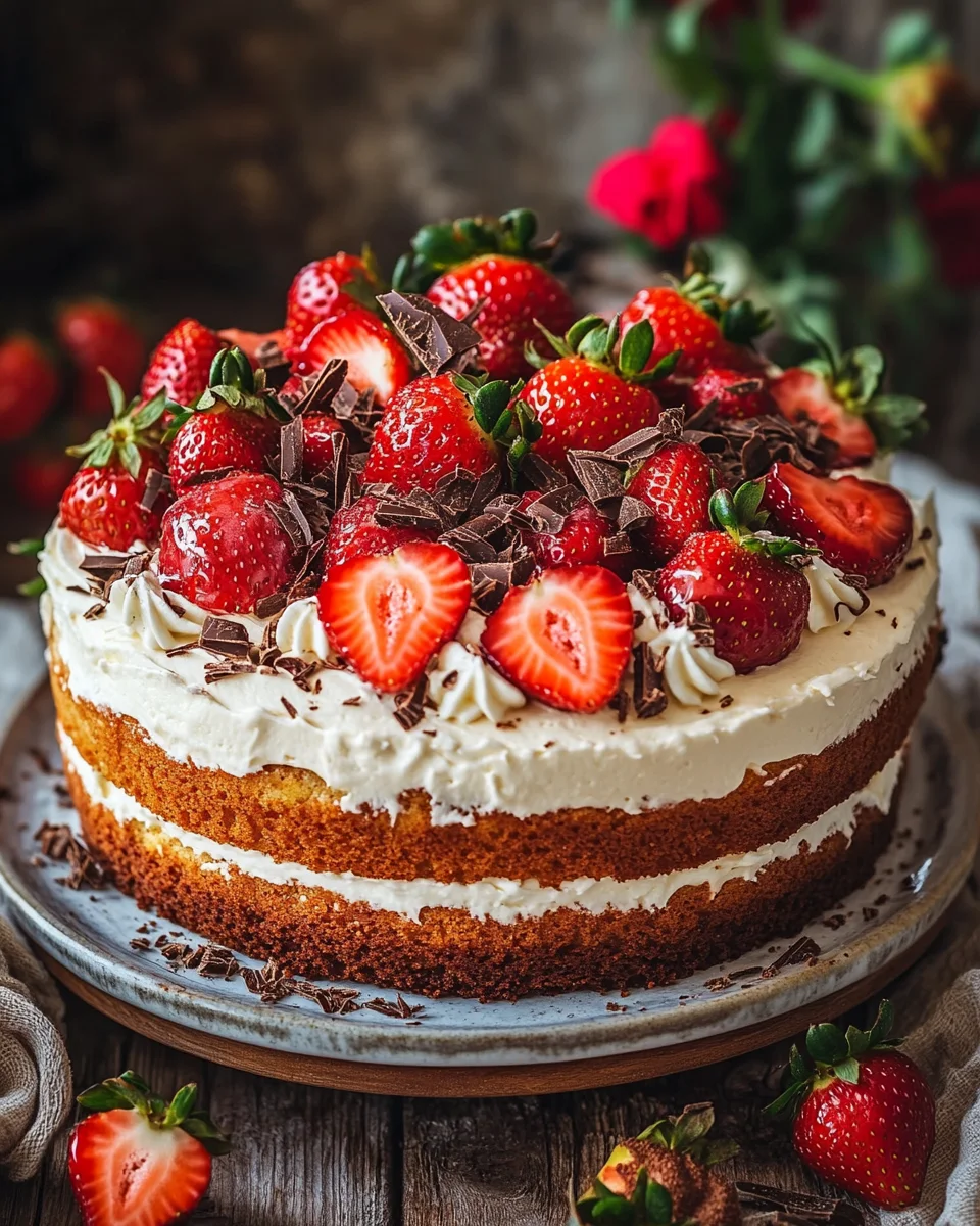 Fantakuchen mit Erdbeeren