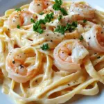 Fettuccine Alfredo mit Garnelen