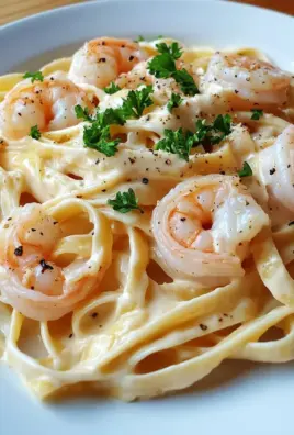 Fettuccine Alfredo mit Garnelen