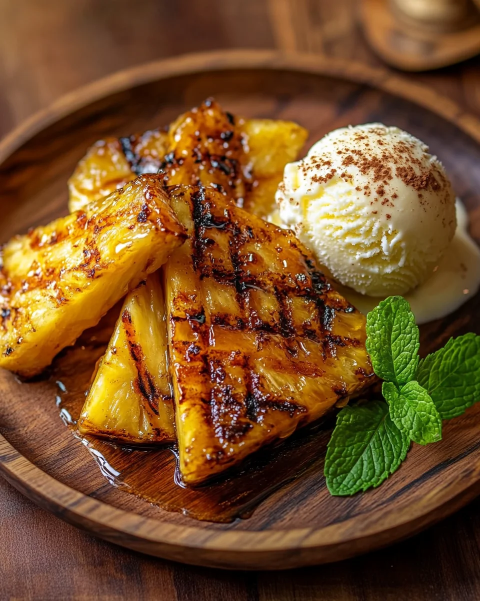 Gegrillte Ananas mit Honig & Zimt