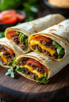 Gegrillte Cheeseburger-Wraps 24 Gegrillte Cheeseburger-Wraps
