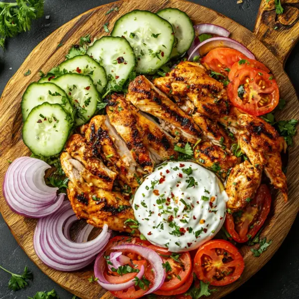 Geröstetes Hähnchen Shawarma Gyros