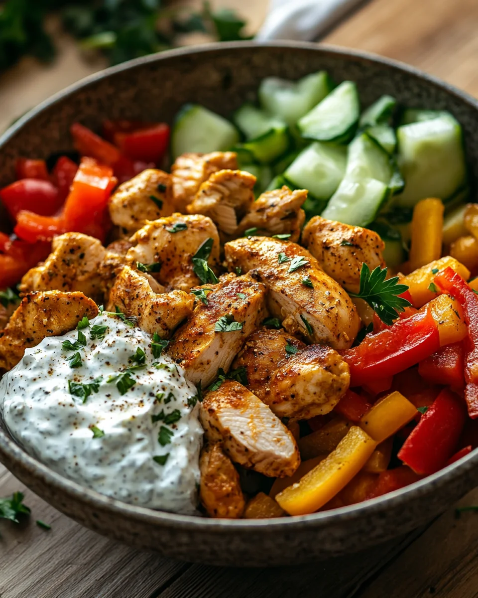 Griechische Hähnchen-Tzatziki-Bowl 19 Griechische