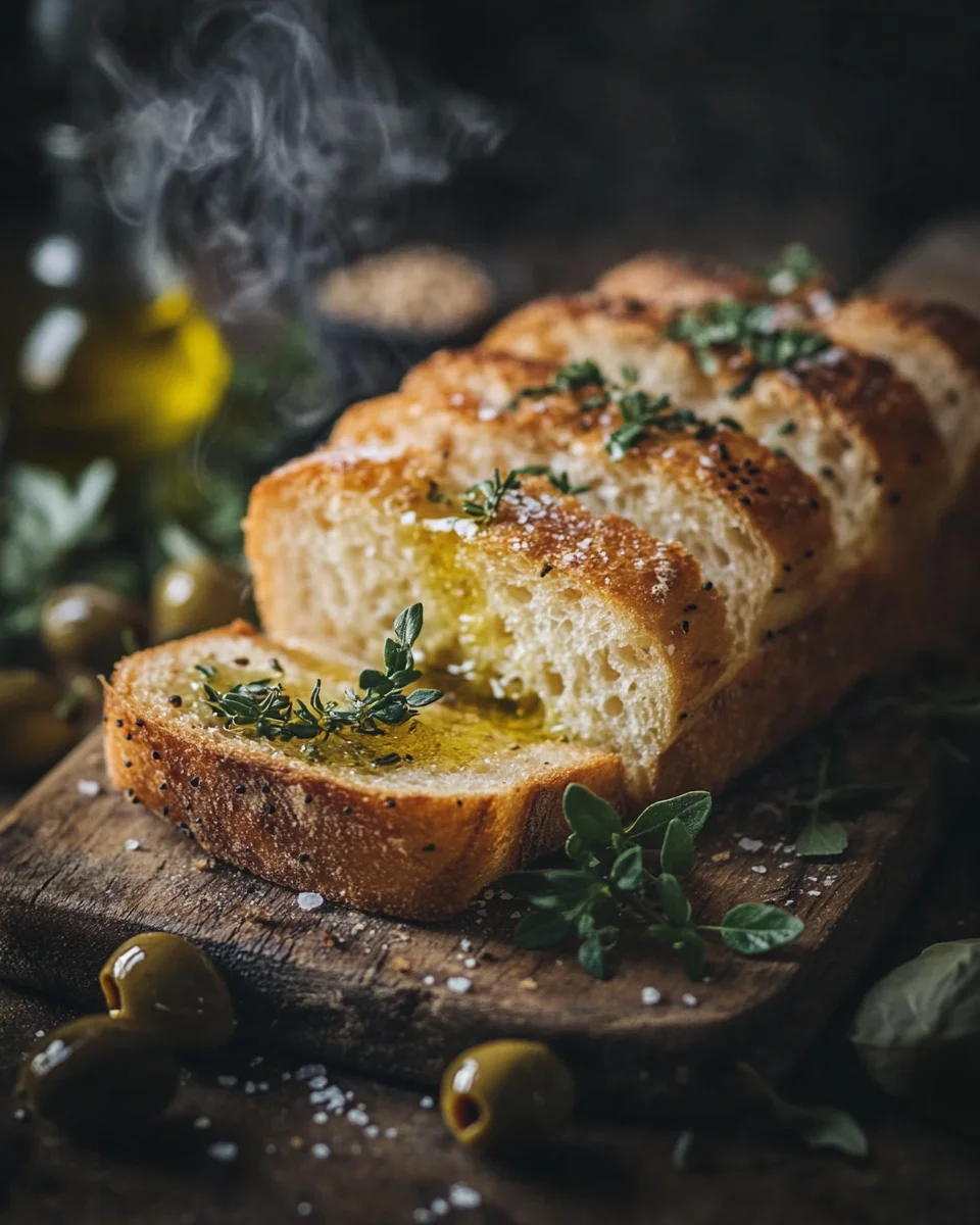 Grillbrot mit Olivenöl und Meersalz