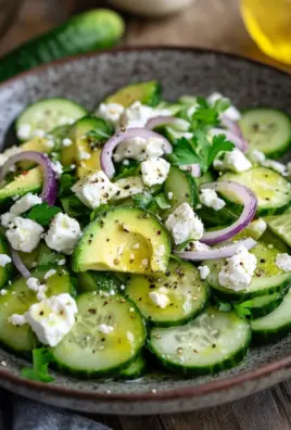 Gurken-Avocado-Salat mit Feta
