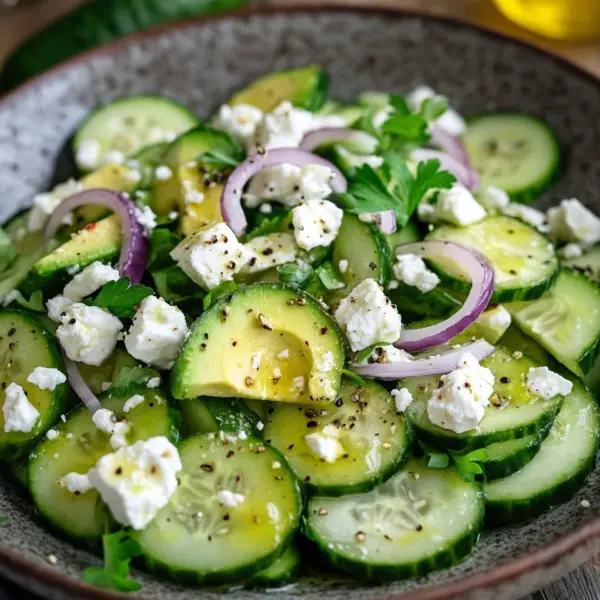 Gurken-Avocado-Salat mit Feta
