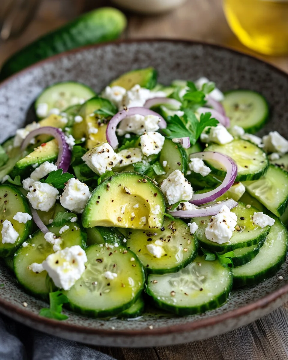 Gurken-Avocado-Salat mit Feta