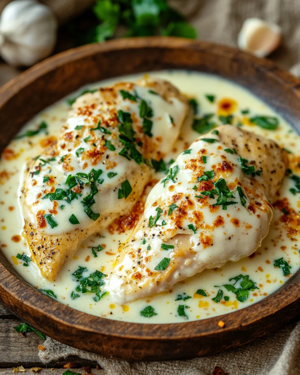 H&auml;hnchenfilet in Frischk&auml;se-Parmesan-So&szlig;e