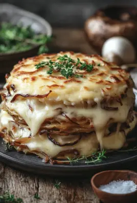 Mozzarella Rösti mit Zwiebel-Pilzrahmsoße 36 Mozzarella Rösti mit Zwiebel-Pilzrahmsoße