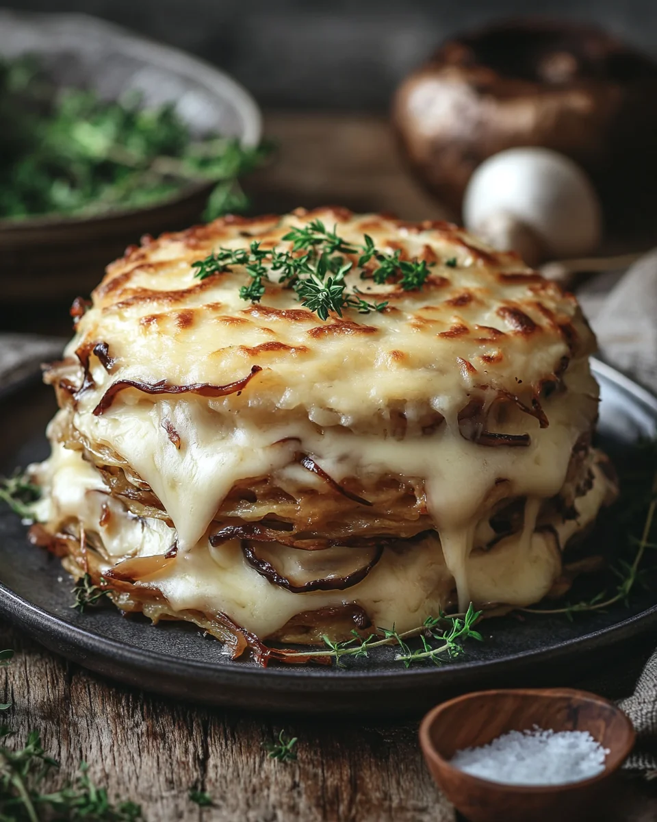 Mozzarella R&ouml;sti mit Zwiebel-Pilzrahmso&szlig;e