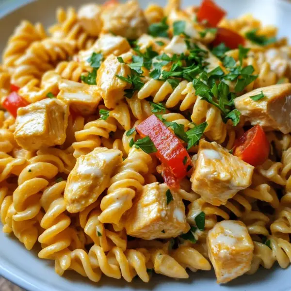 Nudel-Hähnchensalat mit Frühlingszwiebeln