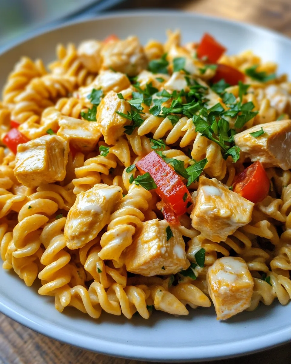 Nudel-Hähnchensalat mit Frühlingszwiebeln
