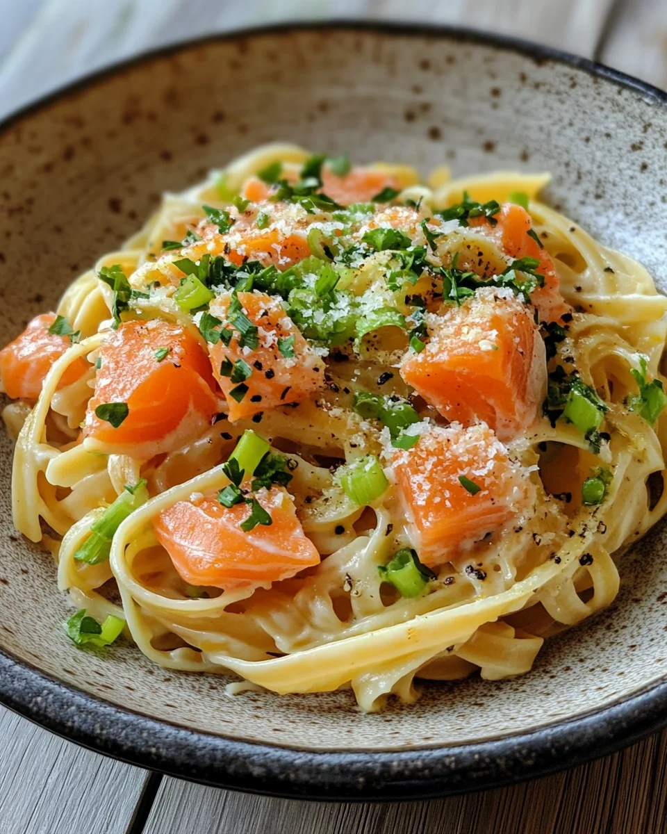 Orangen Lachs Pasta