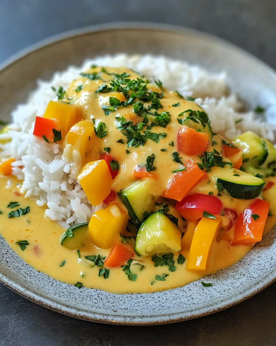 Reis mit Gemüse-Frischkäse-Sauce 24 Reis