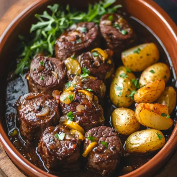 Rouladentopf aus dem Backofen