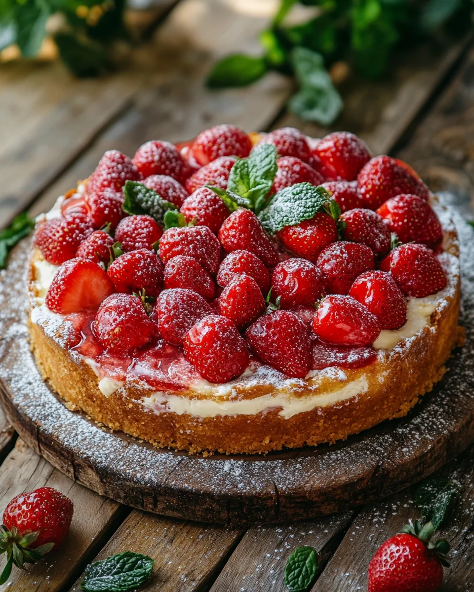 Schneller Erdbeerkuchen mit Schmand