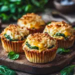 Spinat-Feta-Muffins mit doppelt K&auml;se und Crunch