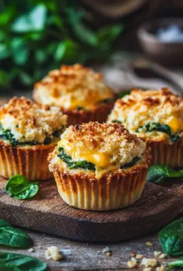Spinat-Feta-Muffins mit doppelt Käse und Crunch