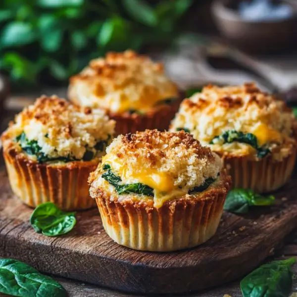Spinat-Feta-Muffins mit doppelt Käse und Crunch