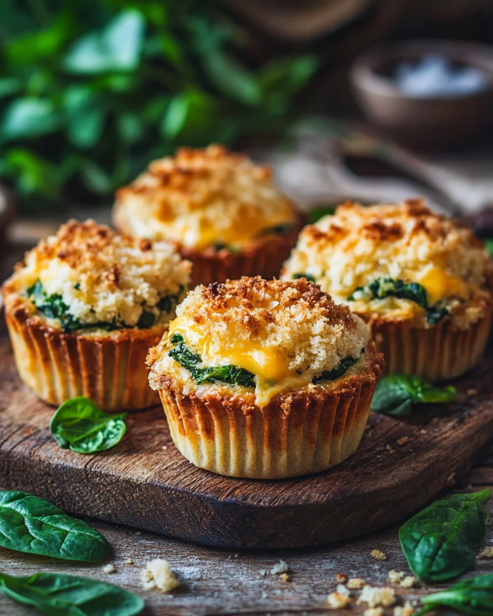 Spinat-Feta-Muffins mit doppelt Käse und Crunch